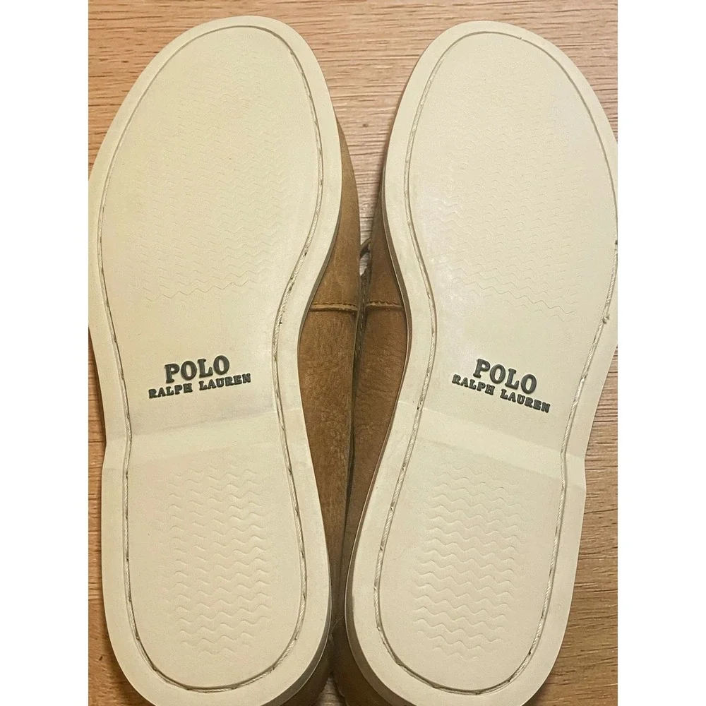 Polo Ralph Lauren Bienne Tan Leather Boat Shoes Men's 9.5D